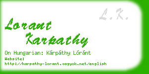 lorant karpathy business card